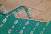 Mysore crepe silk saree in sandalwood colour with small motifs