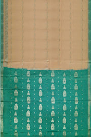 Mysore crepe silk saree in sandalwood colour with small motifs