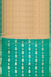 Mysore crepe pure silk saree in sandalwood colour with small motifs
