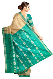 Mysore crepe pure silk saree in sandalwood colour with small motifs