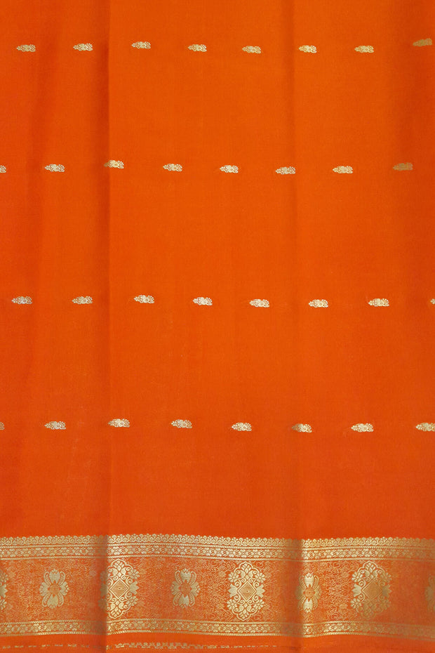 Mysore crepe silk saree in black  with small motifs