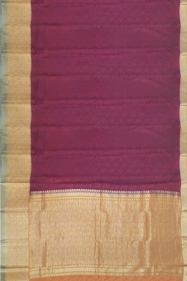 Mysore crepe silk  brocade saree in maroon