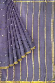 Mysore crepe silk saree in lavender  with small motifs