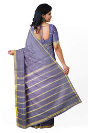 Mysore crepe silk saree in lavender  with small motifs