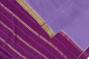 Gorgeous Mysore pure silk & pure gold zari saree in dark lavender with striped pallu