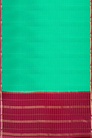 Gorgeous Mysore pure silk & pure gold zari saree in sea green with zari checks