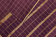 Gorgeous Mysore pure silk & pure gold zari saree in brown with zari checks