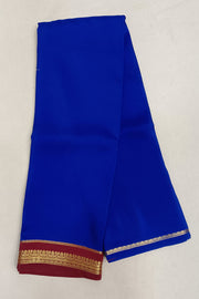 Gorgeous Mysore pure silk pure gold zari saree in royal blue with striped pallu