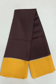 Gorgeous Mysore pure silk pure gold zari saree in brown with striped pallu