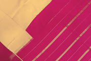 Gorgeous Mysore pure silk pure gold zari saree in peach with striped pallu