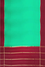 Gorgeous Mysore pure silk pure gold zari saree in rama green with striped pallu