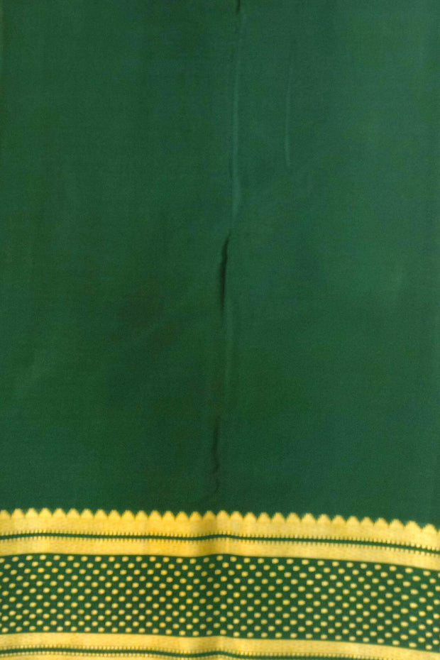 Mysore crepe pure silk saree in  mustard  with bentex border.