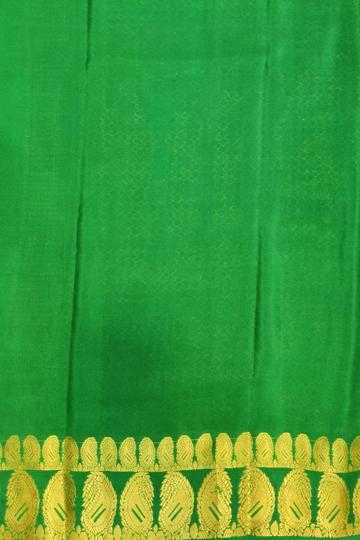 Mysore crepe pure  silk saree in magenta  with double mango motifs