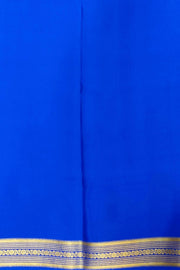 Mysore crepe pure silk saree in royal blue  in fine zari checks all over the body