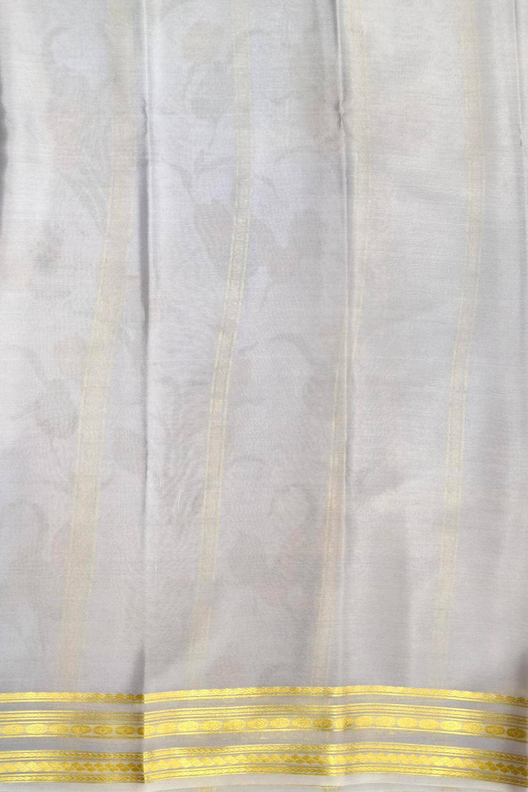 Printed Mysore crepe pure silk saree in  lavender