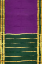 Mysore crepe pure silk saree in  violet with a contrast pallu