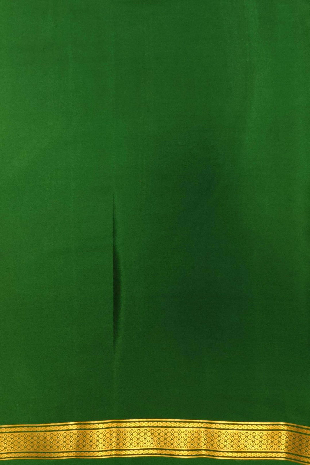 Mysore crepe pure silk saree in beige with contrast pallu & a two  inch border