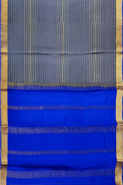Mysore crepe pure silk saree in stripes  in grey