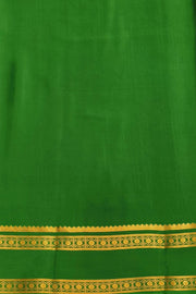 Mysore crepe pure silk saree in radium green with multi  checks