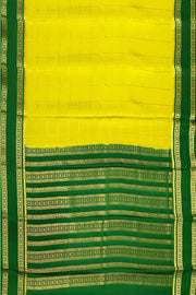 Mysore crepe pure silk saree in radium green with multi  checks
