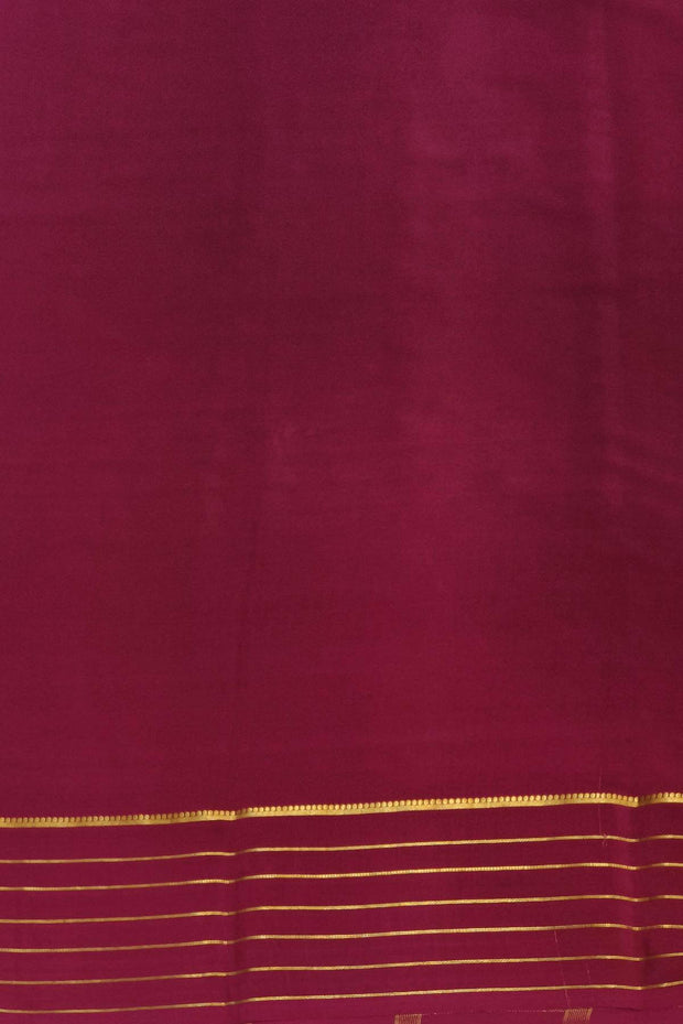 Mysore crepe pure silk saree in 3D ( green, purple & yellow)