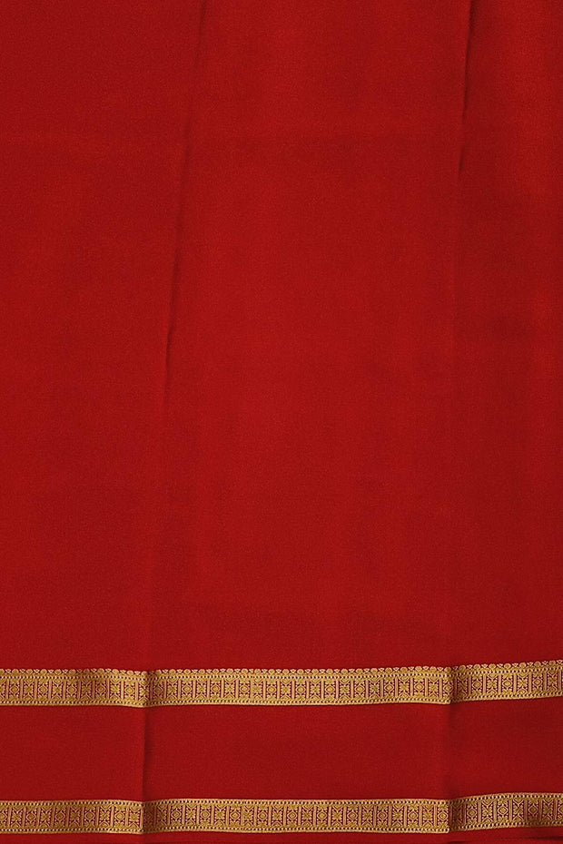 Mysore crepe pure silk saree in yellow with stripes