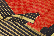 Mysore crepe pure silk saree in maroon with checks