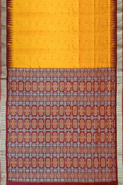 Handwoven Bomkai  pure silk saree in golden yellow