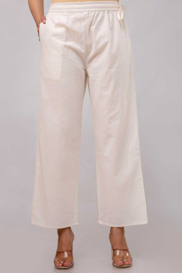 Cotton plain parallel pant