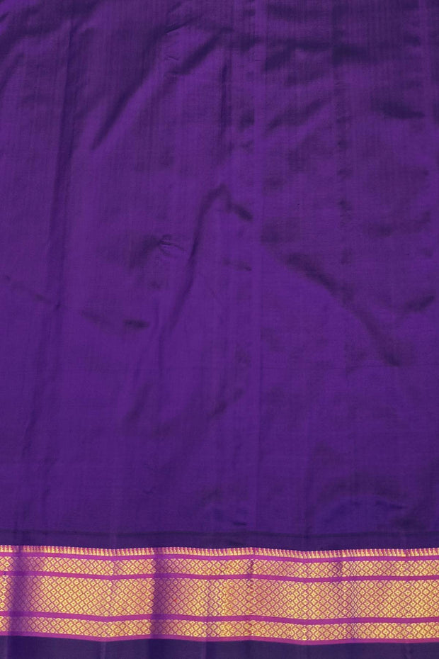 Handwoven Paithani pure silk saree in violet with mango motifs