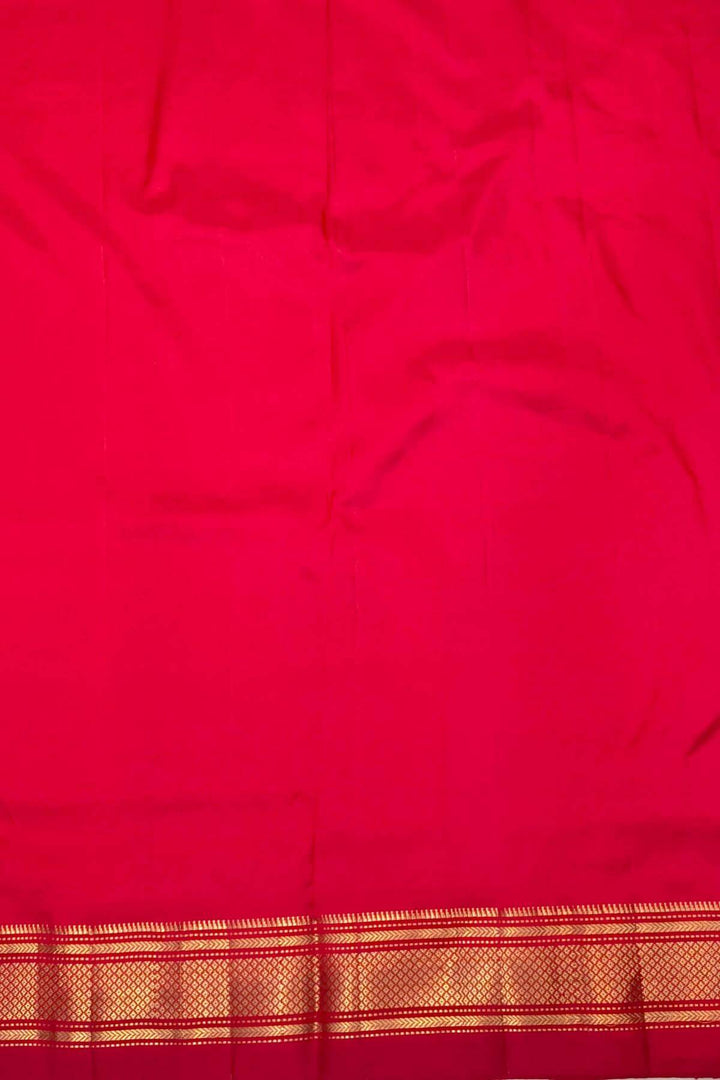 Handwoven Paithani pure silk saree in red