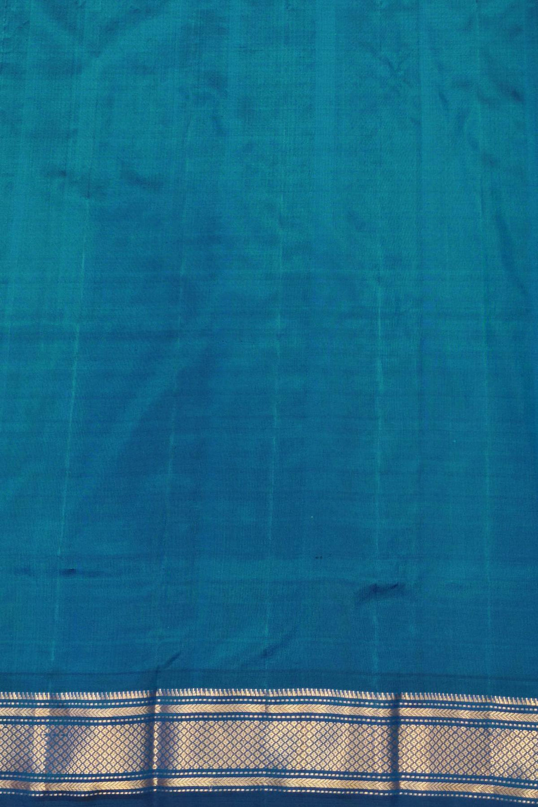 Handwoven Paithani pure silk saree in peacock blue with mango motifs