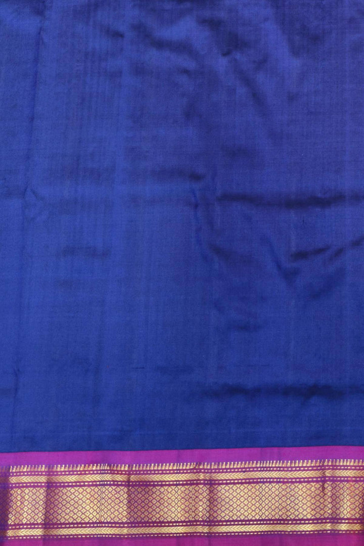 Handwoven Paithani pure silk saree in violet with  mango motifs