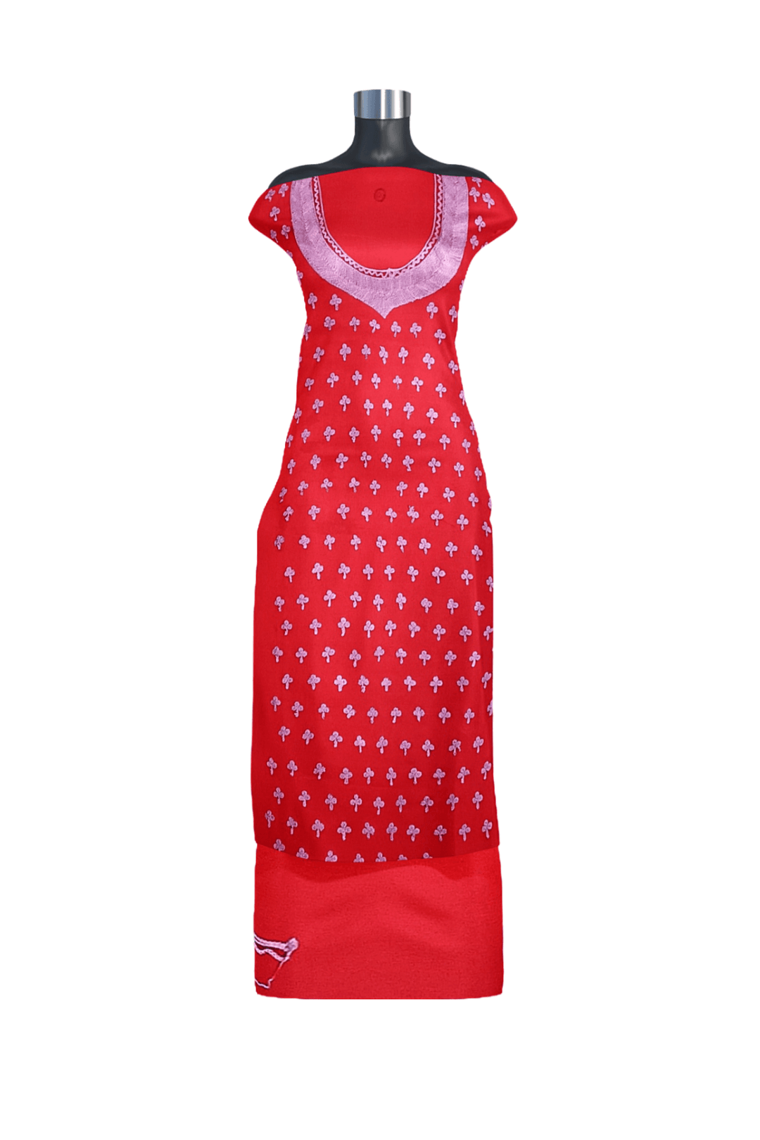 Crepe silk salwar suit material with Kashmiri hand embroidery .