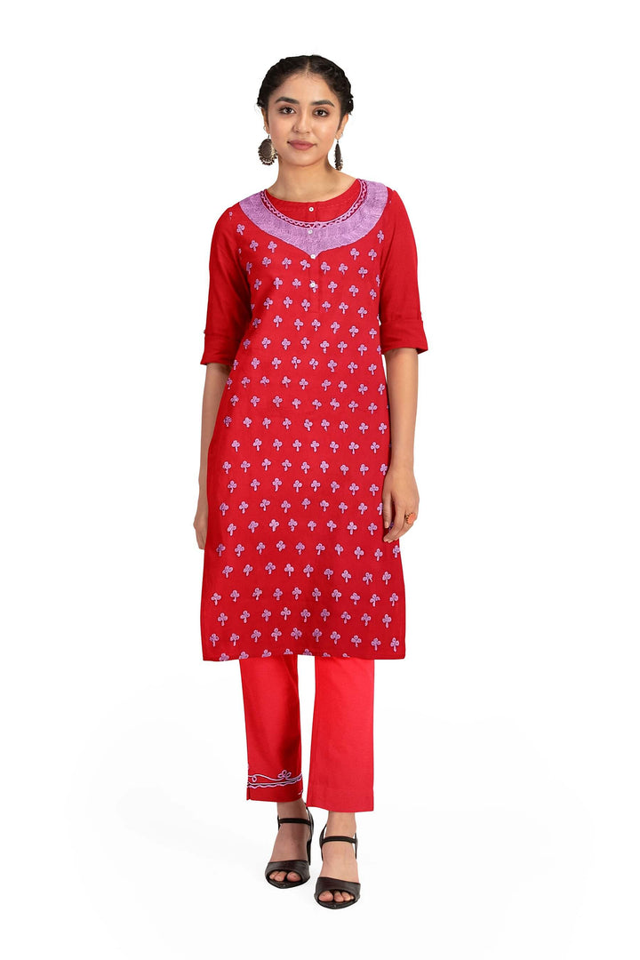 Crepe silk salwar suit material with Kashmiri hand embroidery .