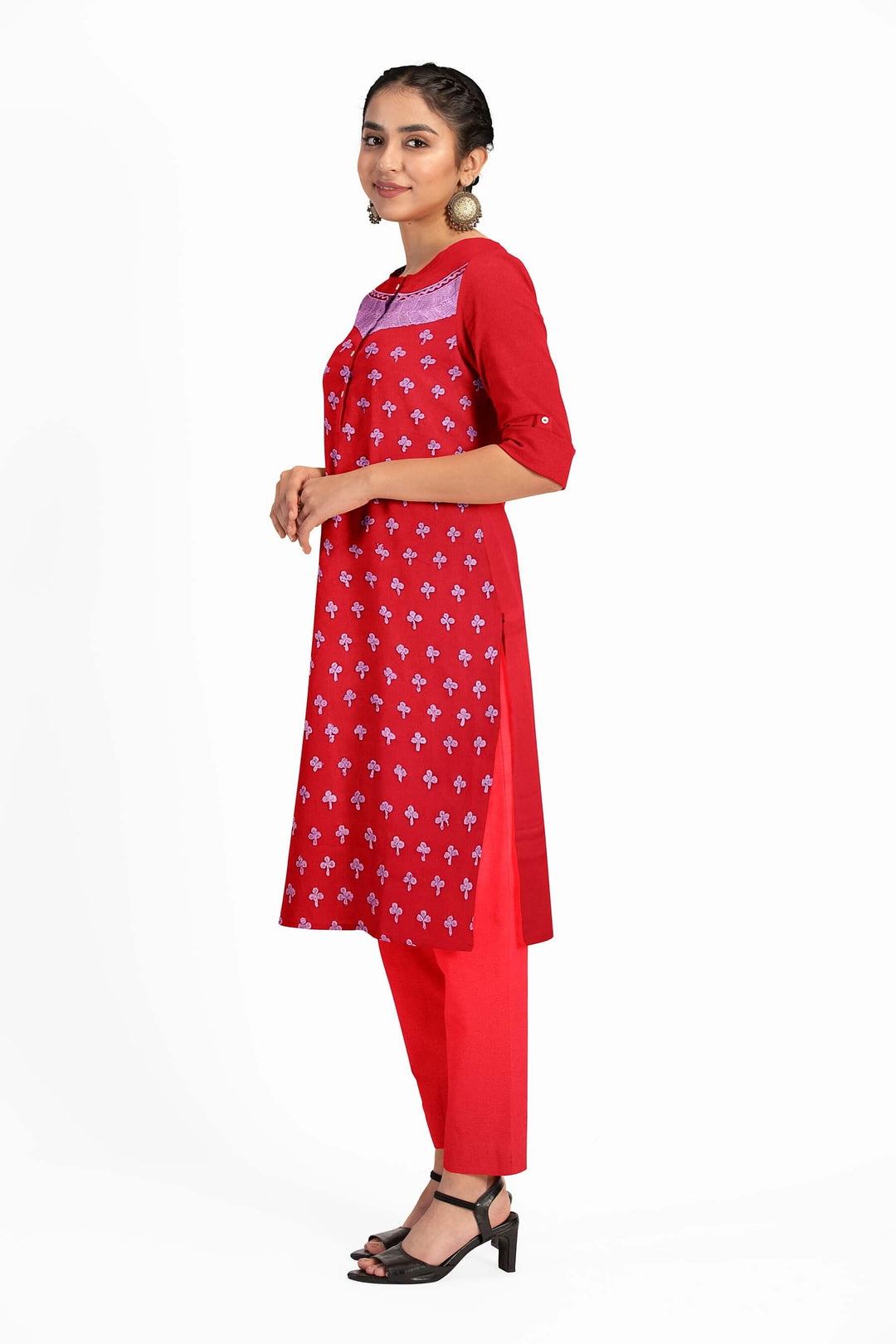 Crepe silk salwar suit material with Kashmiri hand embroidery .