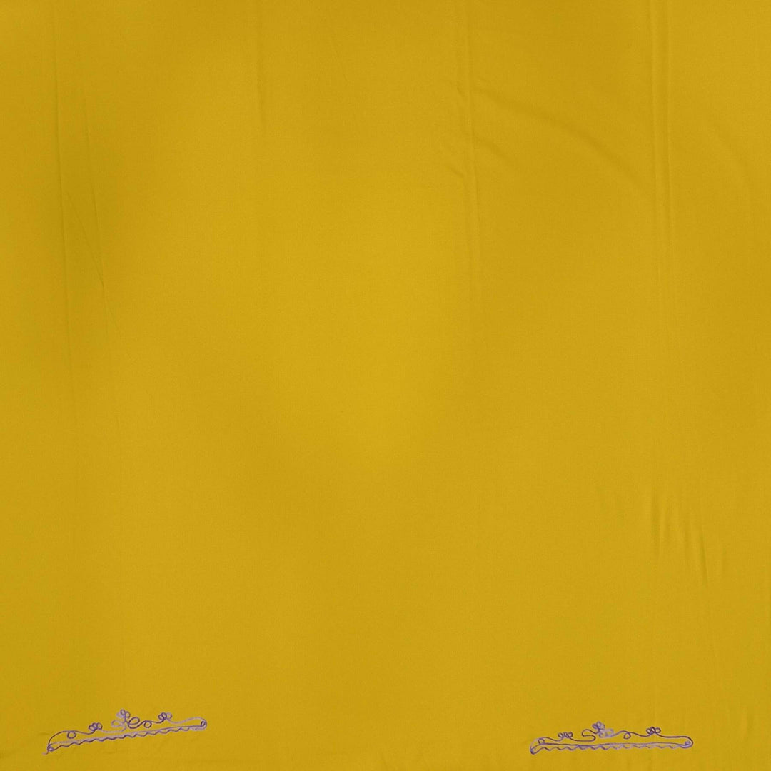 Crepe silk salwar suit material with Kashmiri hand embroidery.