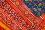 Premium patola pure silk saree in narikunj pattern in napthol blue