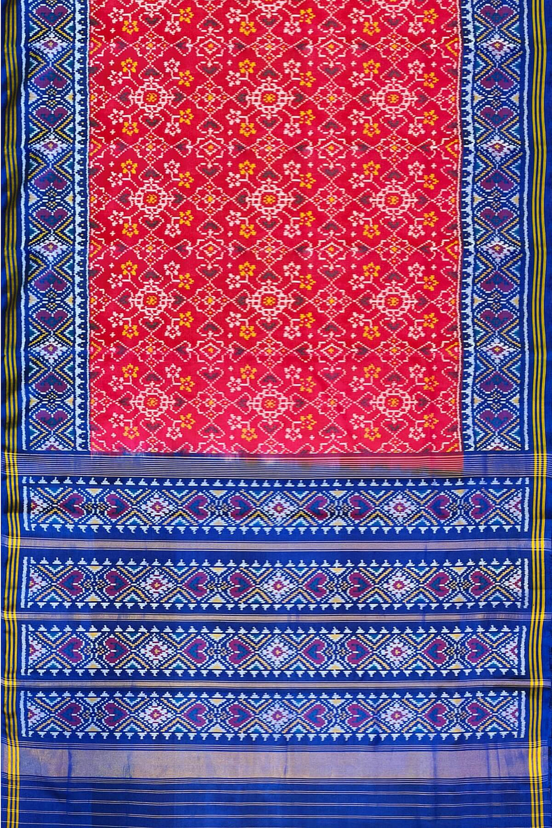 Premium patola pure silk saree in navratanj pattern in pink