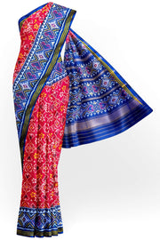 Premium patola pure silk saree in navratanj pattern in pink
