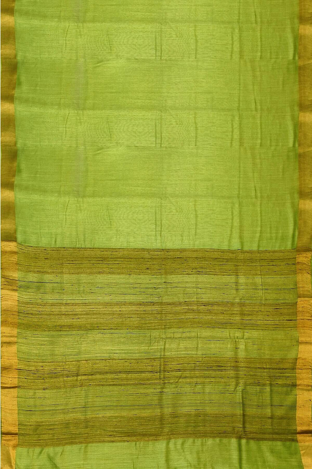 Handwoven desi tussar pure silk saree in green