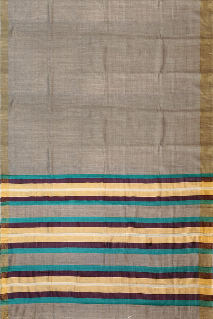 Handloom desi tussar pure silk saree in grey
