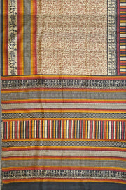 Handloom desi tussar pure silk saree in tribal art pattern