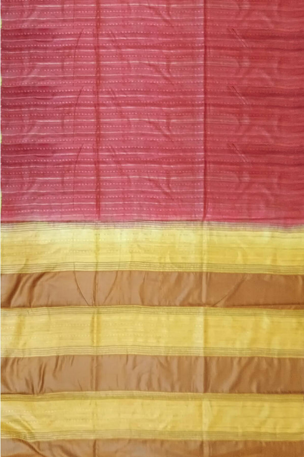 Handwoven desi tussar pure silk saree in maroon