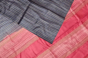 Handwoven desi tussar pure silk saree in navy blue