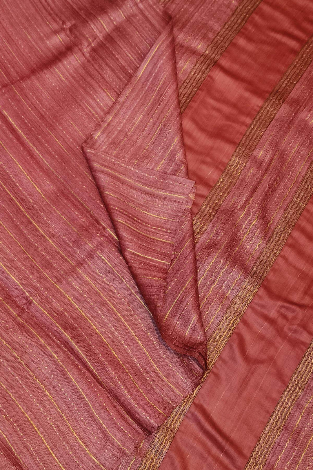 Desi tussar pure silk saree in light maroon