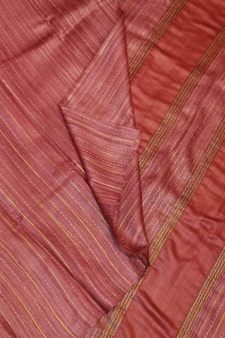 Desi tussar pure silk saree in light maroon