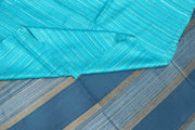 Handwoven desi tussar pure silk saree in teal blue