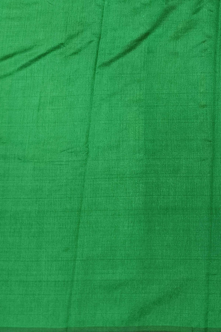 Tussar raw silk saree in menthia yellow