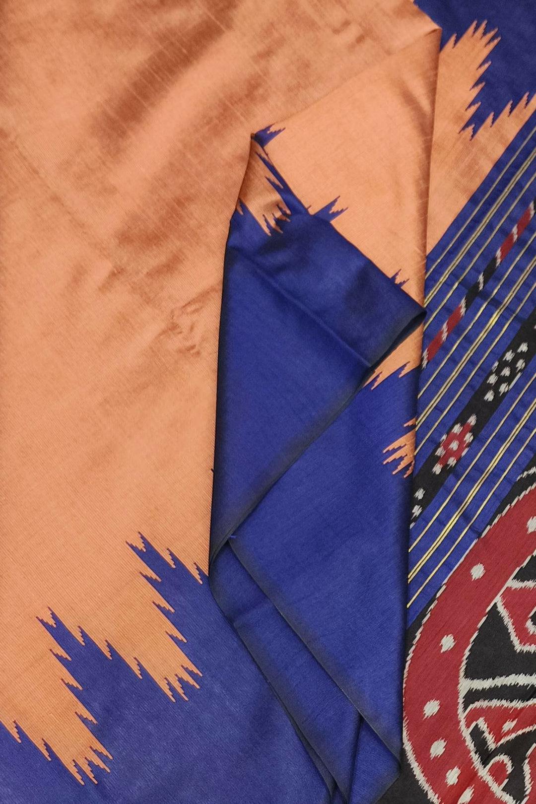 Tussar raw silk saree in onion pink